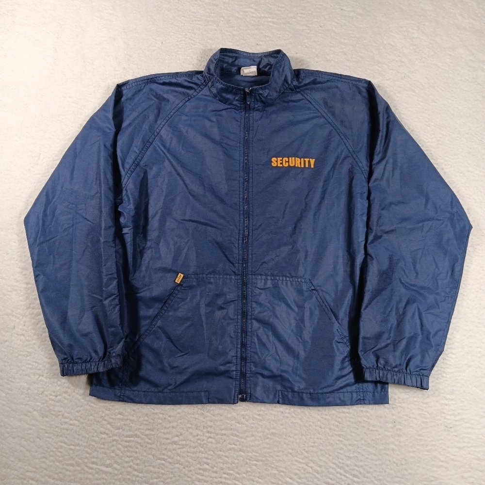 Vintage 80s Levi's Jacket Mens Medium Blue Windbreaker Full Zip Security